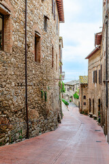 A walled medieval hill town San Gimignano, famous for its Romanesque and Gothic architecture, Italy