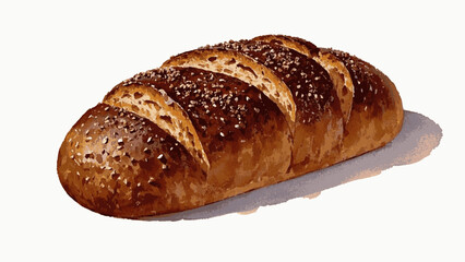 Golden Rise bread isolated watercolor vector illustration svg