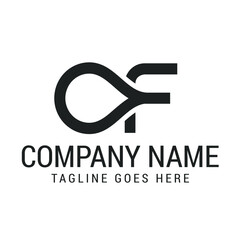 Creative Letter OF or FO Modern Minimalist Vector Logo Design Templates for Brand