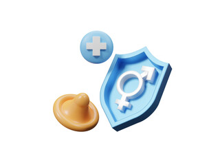 World Sexual Health Day icon isolated on transparent background, health check impotence or sexual dysfunction consult a doctor and disease treatment. Medication for erectile dysfunction. 3d rendering