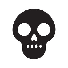 Simple isolated skull graphic with pirate and death symbolism suitable for logos and signs on a clean white background