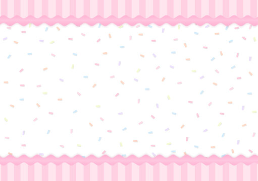 Sugar sprinkles with striped background