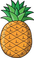 Delightful Pineapple Illustration Featuring Intricate Textural Details and Vibrant Colors Bringing Tropical Vibes To Life