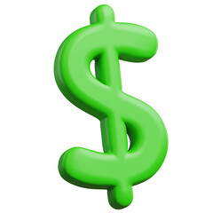 3d rendering of dollar currency icon