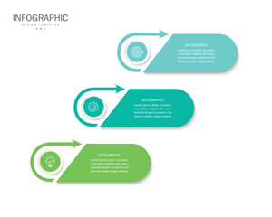 3 steps infographic template with 3 options. Flowchart that can be used for business report, data visualization and presentation. Timeline infographic elements vector illustration.