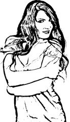 Attractive woman with long hair