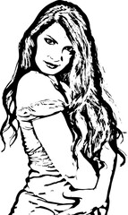 Fototapeta premium Beautiful brunette long hair