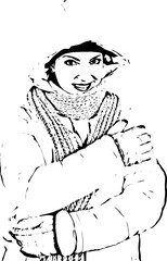 Woman in winter jacket
