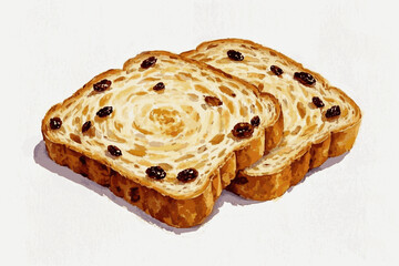 Gilded Pockets Raisin Bread isolated watercolor vector illustration svg