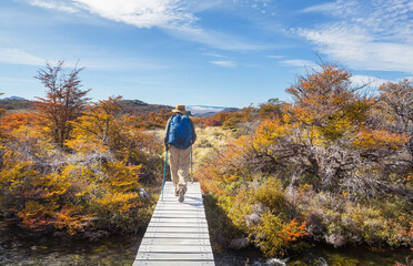 Hike in autumn season