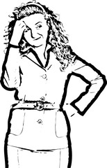 Undecided and thinking business woman