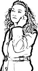 Serious business woman with phone mobile