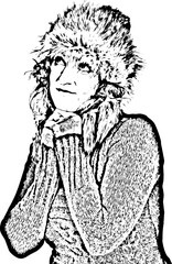 Dreaming winter woman