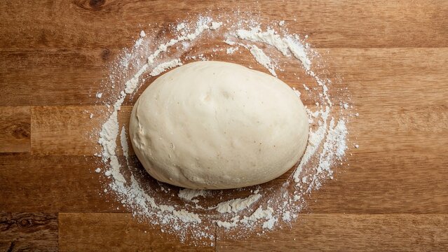 Unbaked dough sitting on a flat surface