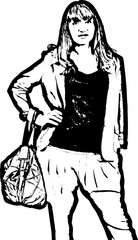 Business woman holding bag