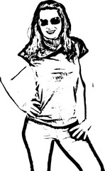 Beautiful model woman with sunglasses