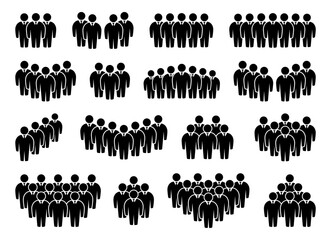 Zestaw ikon ludzi. Symbol tłumu. © robert6666