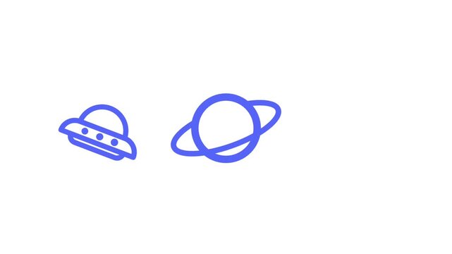 A UFO appears next to a planet, hinting at the mysteries of the cosmos and the endless possibilities of extraterrestrial life and science fiction