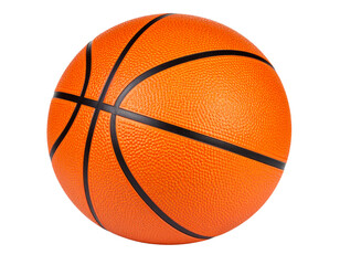 Fototapeta premium Classic Orange Basketball with Black Ribbing Isolated on White Background PNG