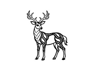 Elegant Deer Vector Illustration for Nature Themed Projects  Perfect for Posters, Wildlife Branding & Eco Campaigns Editable SVG File High-Quality Design for Instant Use