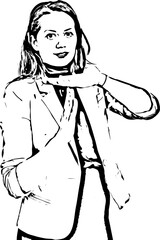 Business woman gesturing time out