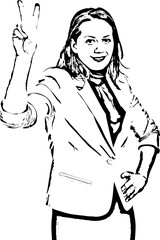 Victorious corporate woman