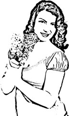 Happy woman holding hyacinth