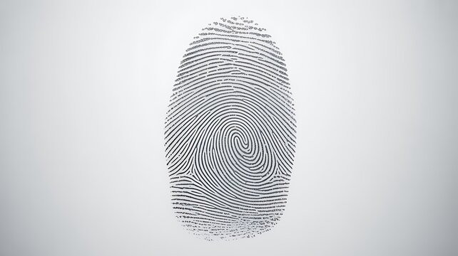 Close up of a detailed human fingerprint with unique patterns
