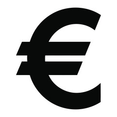 Obraz premium Black euro currency symbol on a white background euro symbol money