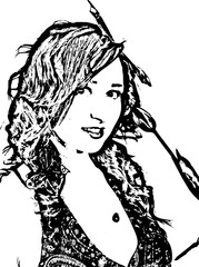 Head shot of beauty spring girl