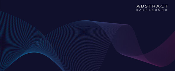 Dark abstract background with glowing wave. Shiny moving lines design element. Modern purple blue gradient flowing wave lines. eps10,web