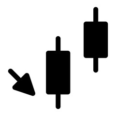 candlestick down solid icon animation
