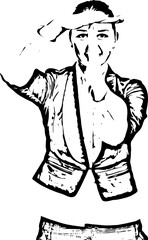 Executive woman time-out in front of face