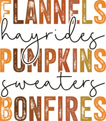 Fall SVG, Flannels Hayrides Pumpkins Svg