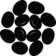 Coffee Beans in Circular Pattern