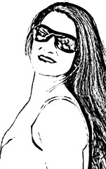 Elegant young woman with sunglasses