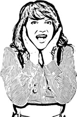 Happy surprised business woman