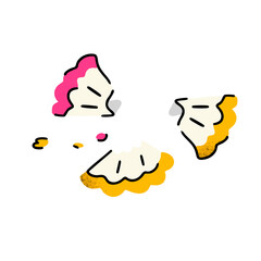 Copeaux de crayon taillé en spirale jaune et rose