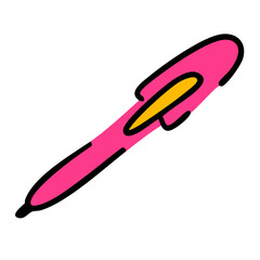 Stylo bille rose à capuchon
