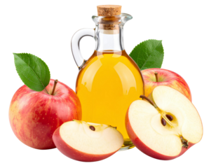 Apple Cider Vinegar isolated on transparent background.