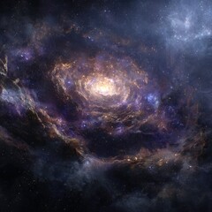Fototapeta premium Colorful Spiral Galaxy In Deep Space