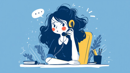 Woman talking to a hotline counselor on the phone