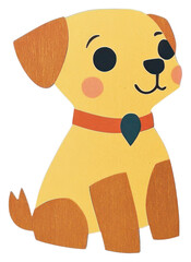 Obraz premium PNG Papercut brown puppy cartoon playful animal.