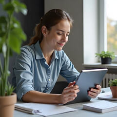 businesswoman working in office