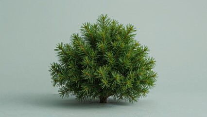 Tiny pine tree featuring thick branches and vibrant green needles