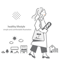 心地の良いライフスタイル　シンプルでお洒落な線画イラスト