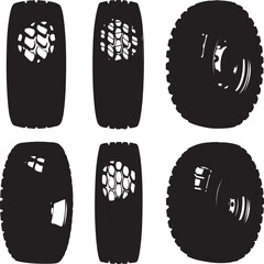 Black tires tread patterns wheels