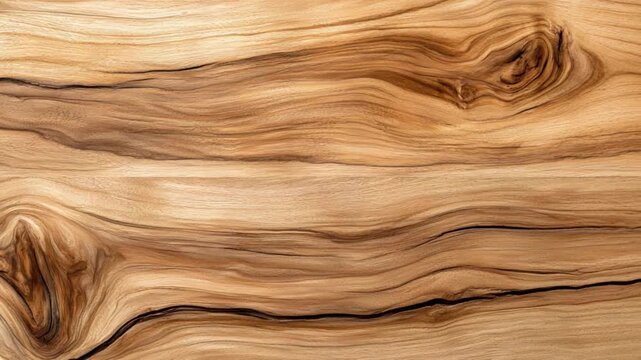 Smooth light brown wood surface with natural grain patterns and textures showcasing organic beauty and warm tones for design purposes 4k video footage