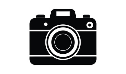 Classic black and white camera icon