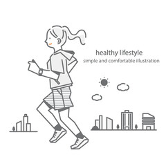 A comfortable lifestyle: simple and stylish line drawing illustrations